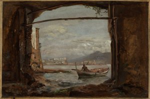 Pohled z jeskyně poblíž Posillipa od Johan Christian Dahl