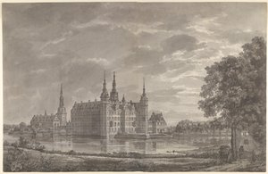 Pohled na zámek Frederiksborg od severovýchodu od Johan Christian Dahl