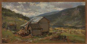 Pohled na Hjelle ve Valdresu od Johan Christian Dahl