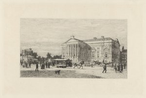 Pohled na náměstí Leidseplein v Amsterdamu od Johan Conrad Greive