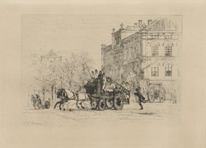 Pohled na Weesperplein s hasičským autem od Johan Conrad Greive