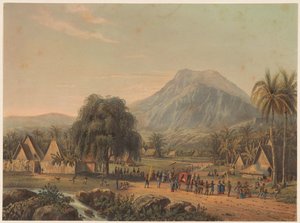 Svatební průvod na úpatí hory Salak na Jávě Svatební průvod v údolí Salak (název na objektu) od Johan Conrad Greive