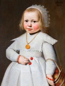 "Portrét dvouleté dívky" (Portrét dvouleté dívky) Malba Jana Cornelisze van Loenena (1580/1600 -cca 1636) - 1636 - Olej na dřevě Dimp 56x45 cm Hallwylska Museet, Stockholm od Johan Cornelisz van Loenen