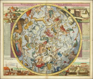 Hemisphaerium Coeli Boreale in quo Fixarum loca secundum Eclipticae ductum ad anum 1730 od Johan Gabriel Doppelmayr