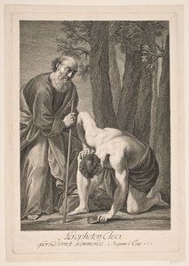 Prorok Elizeus nechá železo plavat od Johan Georg Preisler