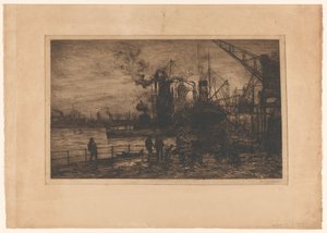 Pohled na přístav Rotterdam od Johan Hendrik van Mastenbroek (signed by artist)