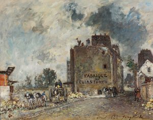 Demolice v ulici Rue des Franc-Bourgeois St. Marcel od Johan Jongkind