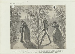Karikatura o vlivu měsíce, 1865