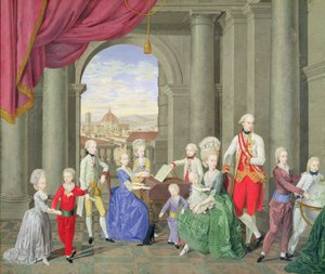 Rodina Petra Leopolda, velkovévody toskánského (1747-92), později Leopolda II., císaře Svaté říše římské, cca 1782 od Johan Moll