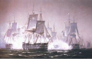 Prins Christian Frederick v bitvě proti Britům, z neznámého zdroje časopisu nebo knihy od Johan Neumann