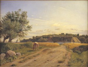 Croft v Lodskově poblíž Vognserup Manor, Zéland od Johan Thomas Lundbye