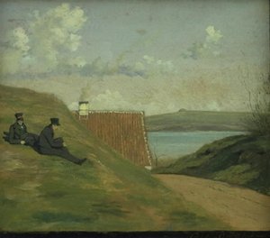 Sunken Road poblíž Frederiksværk od Johan Thomas Lundbye