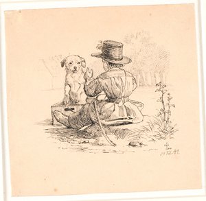 Jízda. Ilustrace ke Kaalundovým "Bajkám pro děti". Viz komentář z katalogu listů. od Johan Thomas Lundbye