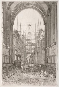 LArt Ancien Zurich: Pohled v kostele františkánů, Barfüsser-Kirke, 1681. od Johan Ulrich Krauss