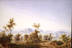 Pohled na Athény s Parthenonem v dálce od Johan Wolfensberger