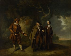 Parsons, Bransby a Watkyns ve scéně z Lethe, 1766.