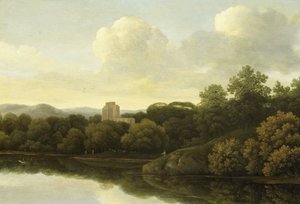 Zalesněná krajina s řekou od Johan de Lagoor (attributed to)