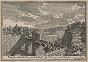 Pohled na Wöhrder Türlein v Norimberku od západu od Johann Adam Delsenbach