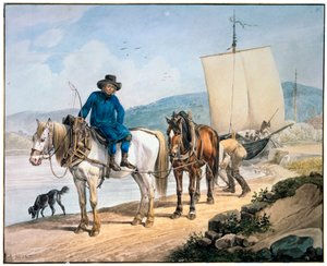 Kůň a vůz u řeky, 1817.