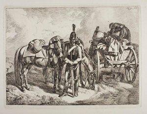 Rakouský dragoun u vozu od Johann Adam Klein