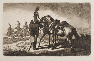 Husar s koňmi od Johann Adam Klein