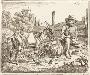 Pastýřský chlapec se dvěma kozami od Johann Adam Klein