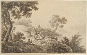 Krajina s cestovateli od Johann Albrecht Dietzsch