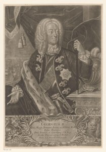Portrét Jiřího II., krále Velké Británie od Johann Andreas Pfeffel (der Jüngere) (possibly)
