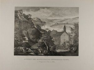 Pohled na údolí Mosely pod Trevírem se skalami Pallien v popředí od Johann Anton Alban Ramboux