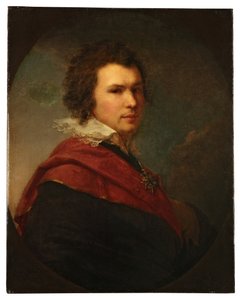 Portrét ruského básníka Apollona Alexandroviče Maykova - olej na plátně od Johanna Baptista von Lampi le Jeune (1775-1837) od Johann Baptist II Lampi