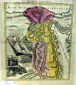 Egypt Today, Mapa Egypta, ca. 1720 od Johann Baptista Homann