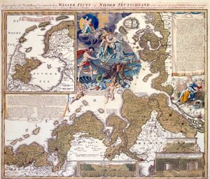 Mapa vánoční povodně z roku 1717
