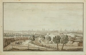 Pohled na Hallesch Gate od Johann Carl Wilhelm Rosenberg