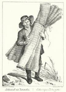 Prodejce rohoží (rytina) od Johann Christian (after) Brand