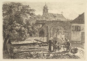 Prádelna u artéské studny, 1817. od Johann Christian Erhard
