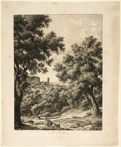 A Tivoli, z malebných leptaných prospektů z Itálie od Johann Christian Reinhart
