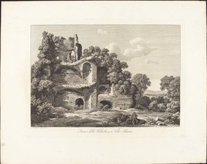 Zbytky z Bibliotheca ve vile Adriana od Johann Christian Reinhart