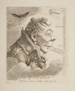 „Velký medvěd“, karikatura ruského hraběte Mattweffa (možná malíře Fjodora Matvejeva) od Johann Christian Reinhart