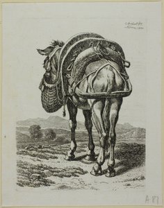 Feeding Mule - zadní, od Die Zweite Thier Folge od Johann Christian Reinhart