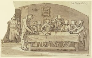 Umělecký žert v osterii v Římě od Johann Christian Reinhart