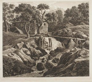 Krajina s mlýnským kolem od Johann Christian Reinhart