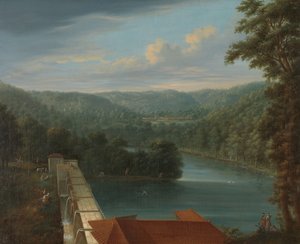 Vodní nádrže, tzv. Ohyby, v Bělehradském lese Vodní nádrže, známé jako Bends, v lese Belgrado poblíž Istanbulu. od Johann Christian Vollerdt