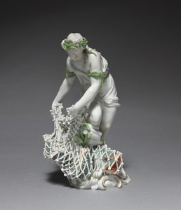 Rybářka, výrobce Porcelánová továrna Ludwigsburg, Německo, kolem 1765 (porcelán se smaltovanou a zlacenou dekorací) od Johann Christian Wilhelm Beyer