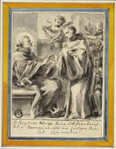 Francouzský král Jindřich a svatý Bernard z Clairvaux od Johann Christoph Lischka