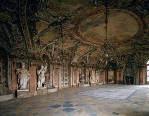 Pohled na Velký salon hradu Weissenstein, architekt Johann Dientzenhofer (1663-1726) 1714 Pommersfelden, Německo od Johann Dientzenhofer