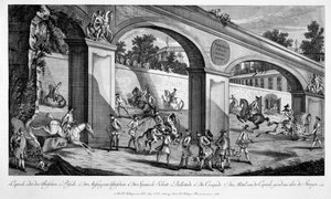Trénink koní pro službu kavalérie, z „Le Nouveau Manege“, 1776