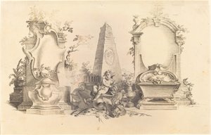 Cartouche Moderne s emblémy smrti