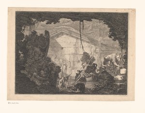 Architektura Capriccio s postavami od Johann Ferdinand Hetzendorff von Hohenberg
