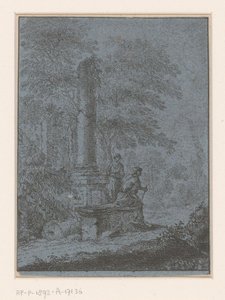Krajina s ruinami a dvěma postavami od Johann Friedrich Alexander Thiele