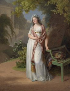 Portrét markraběnky Luise von Anhalt-Dessau (Anhalt Dessau) (1750-1811) (Louise de Brandenburg Schwedt) par Tischbein, Johann Friedrich August (1750-1812). Olej na plátně, rozměr: 94x72 od Johann Friedrich August Tischbein